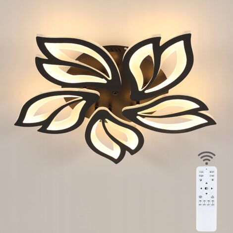 Goeco Plafoniera LED moderna nera dimmerabile con telecomando 45W