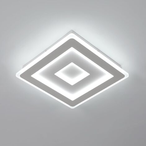 GOECO Plafoniera LED moderna quadrata, lampada da soffitto LED 42W 4725LM 30cm, lampada da soffitto in acrilico bianca per interni per camera da letto, soggiorno, corridoio, luce bianca fredda 6500K