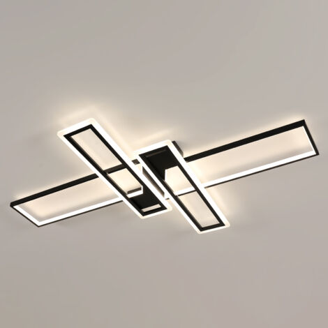 Goeco Plafoniera LED Rettangolare 120x80 cm – 65W Luce Neutra 4000K – Design Nero per Grandi Soggiorni o Hall