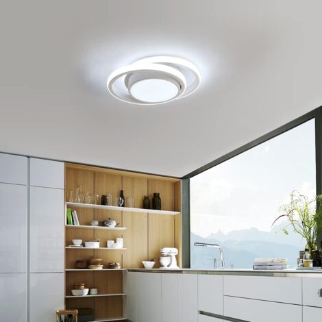 Goeco Plafoniera LED Rotonda 28 cm 32W 2350lm Luce Fredda 6500K Bianco – Lampada Moderna per Soffitto per Soggiorno Camera Cucina Corridoio Bagno