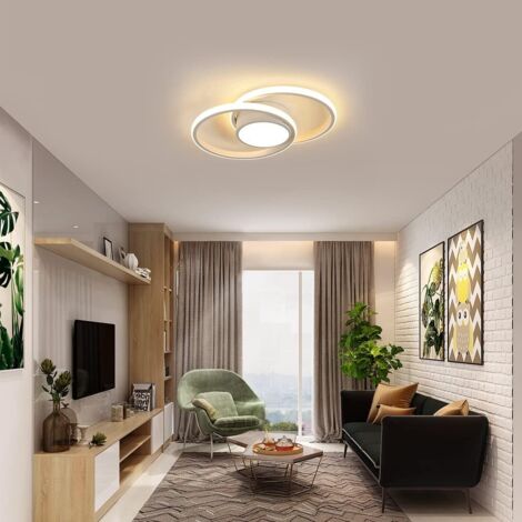Goeco Plafoniera LED Rotonda 40 cm 42W 4800lm Luce Calda 3000K – Lampada Moderna per Soffitto per Soggiorno Camera Cucina