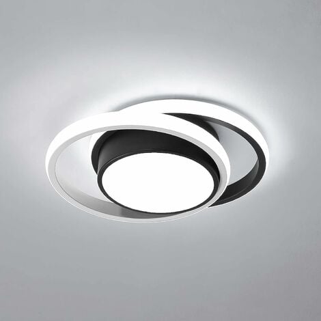 GOECO Plafoniera LED Rotonda, Lampada da Soffitto Moderna 32W 2350LM, Plafoniera LED Interna per Corridoio, Cucina, Scala, Luce Bianca Fredda 6000K, Diametro 27cm