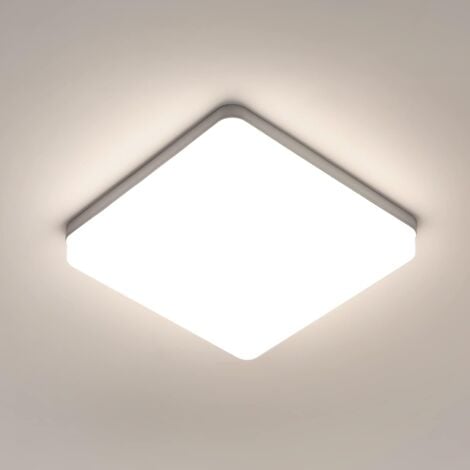 GOECO Plafoniere LED Quadrata Moderna Bianca, 36W 4050LM Luce Naturale 4000K per Soggiorno Camera da letto Balcone Cucina Bagno (23x23x4cm) - GOECO
