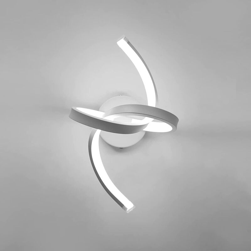 Plafonnier led, Luminaire Plafonnier Incurvé 18W, Lampe de Plafond en Acrylique pour Chambre, Salle à Manger, Cuisine, Couloir, Lumière Blanche 6000K