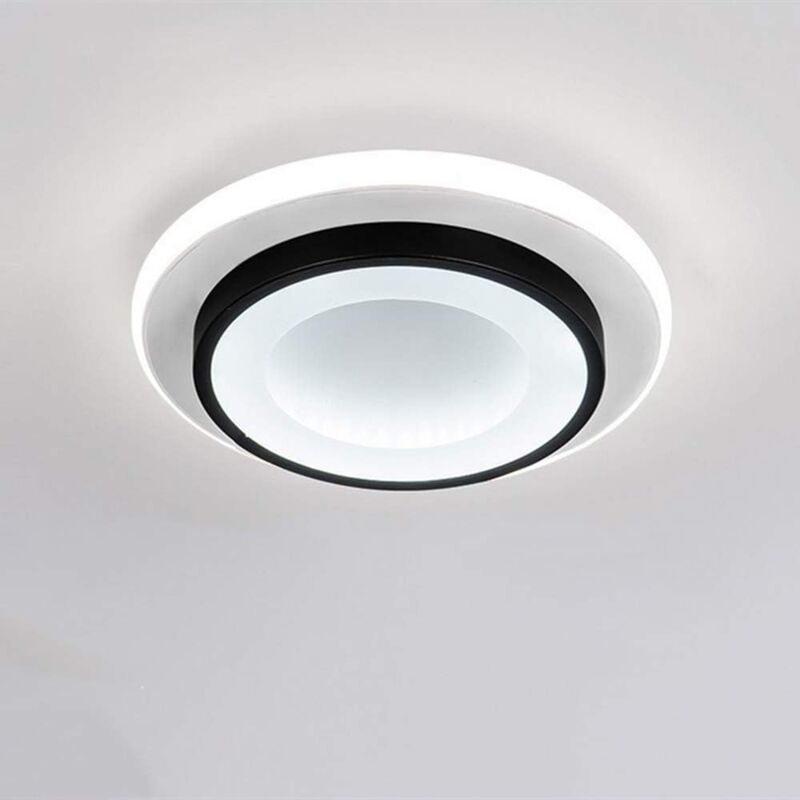 Plafonnier led 24W Design moderne Rond Lampe de Plafond Blanc Froid 6000K Pour salon chambre à coucher salle à manger bureau Noir