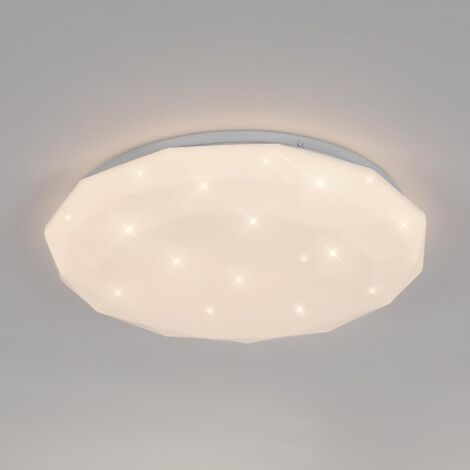 GOECO Plafonnier LED 24W Étoile, Lumière Blanche Neutre 4000K, Lampe Plafond Design Diamant Idéal pour Chambre d'Enfant Cuisine Couloir Salle de Bain (33x33x5cm)