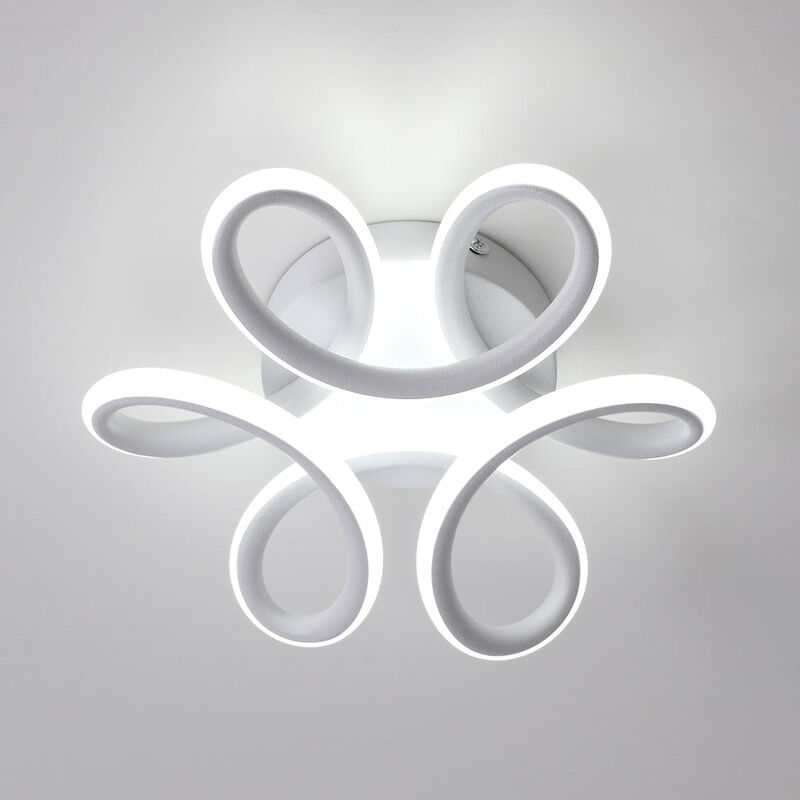 Goeco - Plafonnier led, 30W Lampe de Lustre, Design Courbé Moderne Luminaire Plafonnier pour Couloir Balcon Salon Cuisine Salle de Bain Chambre,