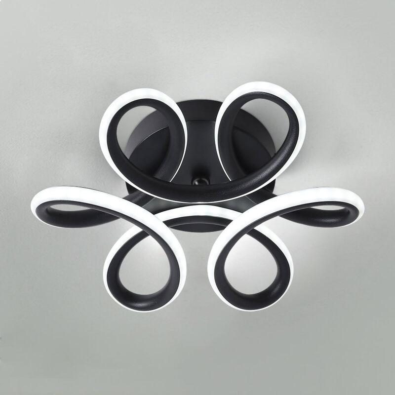 Plafonnier led, Lampe de Lustre Dia 26cm, 30W 2500lm Design Courbé Moderne Luminaire Plafonnier pour Couloir Balcon Cuisine Salle de Bain Chambre,