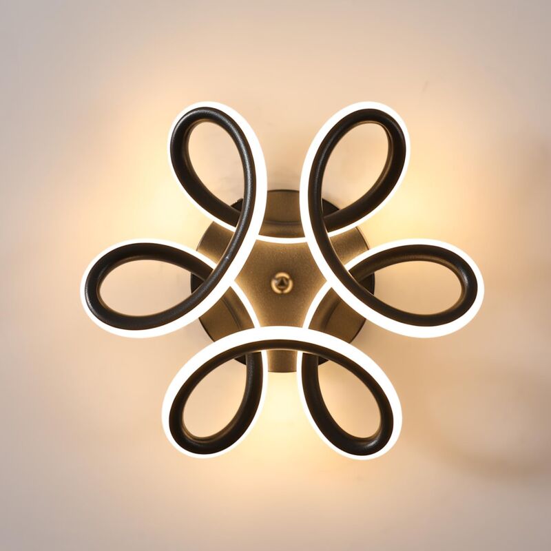 Plafonnier led, Lampe de Lustre Dia 26cm, 30W 2500lm Design Courbé Moderne Luminaire Plafonnier pour Couloir Balcon Cuisine Salle de Bain Chambre,