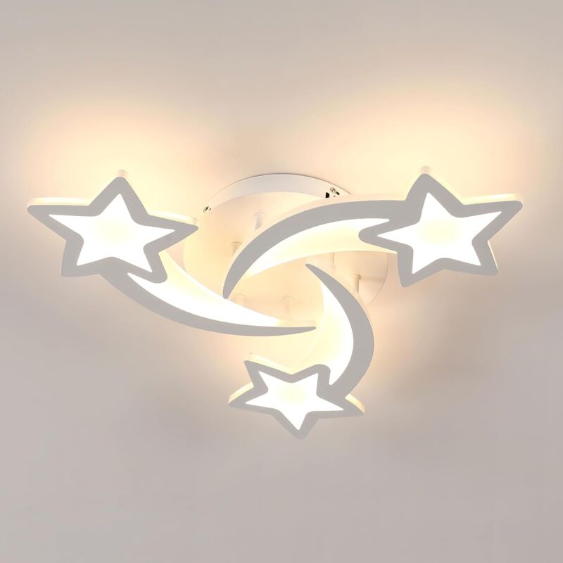 Plafonnier led 30W, Lampe de plafond en forme Star moderne pour Chambre à coucher Chambre d'enfant, Lumière Blanc Chaud 3000K - Goeco