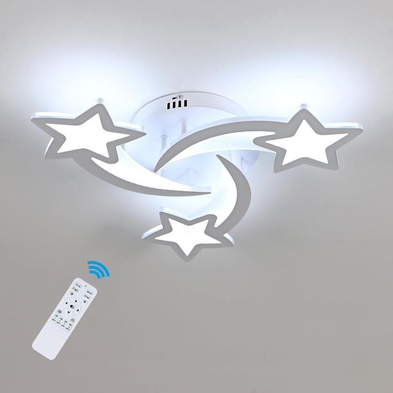 GOECO Plafonnier LED 30W, Lampe de plafond en forme Star moderne pour Chambre à coucher Chambre d'enfant, Lumière Dimmable 3000K-6000K