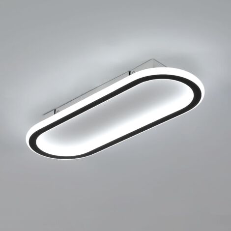 Goeco – Plafonnier LED noir 33W 3712LM – Blanc froid 6500K – Aluminium acrylique – Dimensions 41x16.3x4.8cm – Éclairage doux pour espaces confinés