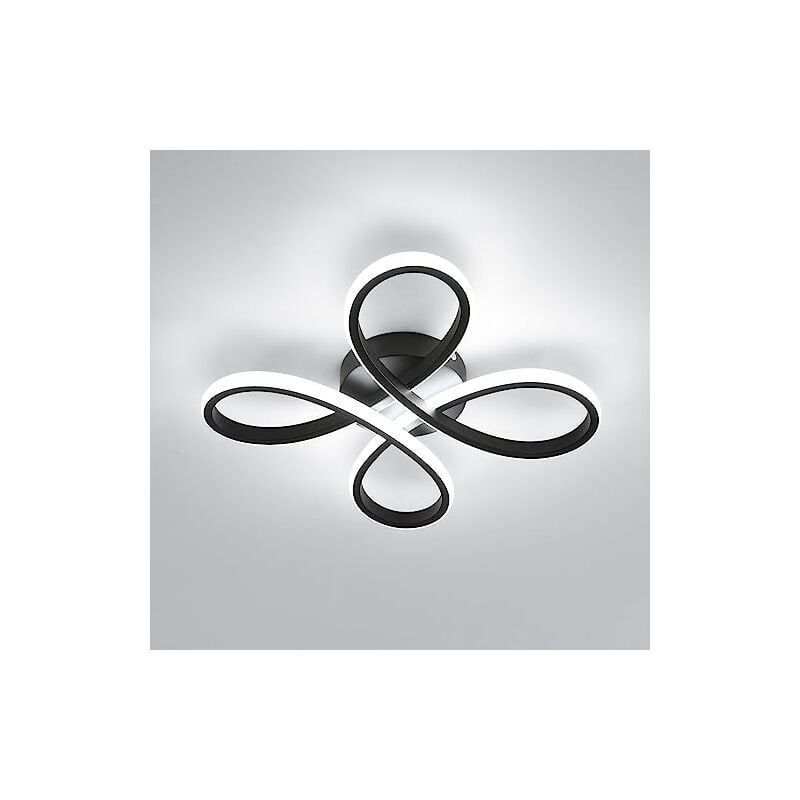 Plafonnier led Design Floral, Noir, 30 cm, Lumière Tricolore, 28W, Décoration Moderne pour Espaces Créatifs - Goeco