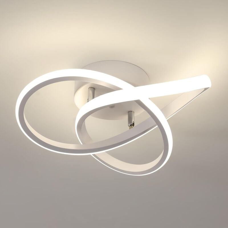 Plafonnier led Moderne, 30W 3375LM en Forme de Fleur Créative, Luminaire pour Chambre, Couloir, Cuisine, Salle de Bain, Blanc, Lumière Naturelle