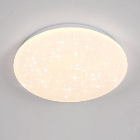 GOECO Plafonnier LED Rond 24W, Effet Étoiles, Luminaire Moderne 33CM pour Cuisine Chambre d'Enfant Salle de Bain, 4000K Blanc Neutre