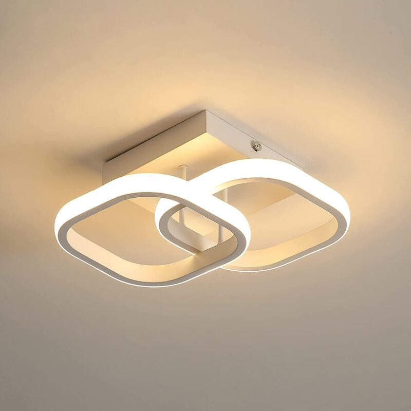 Plafonnier led 22W Design moderne Cercle Carré Lampe de Plafond Pour Cuisine Salle à Manger Chambre Couloir Entrée Balcon lumière Blanche Chaude 3000K