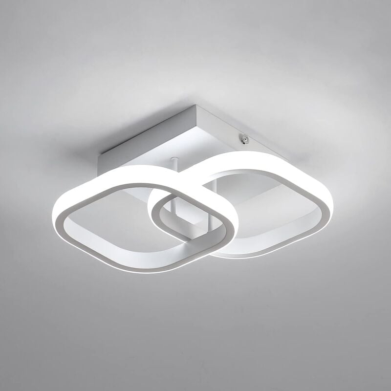Plafonnier led, Plafonnier Moderne 22W 2550LM, Lustre blanc Acrylique, Lampe de Plafond 6000K pour Salon, Couloir, Salle à Manger, Cuisine, 29CM