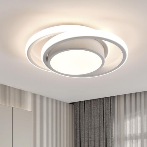 Goeco Plafonnier LED rond blanc de 28cm,32W,3600 lumens,lumière neutre 4500K,design moderne,idéal pour le salon,la chambre,la cuisine,le couloir et la salle de bains