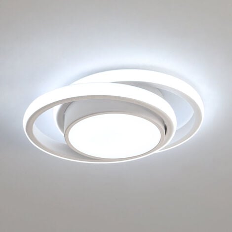GOECO Plafonnier LED, Rond Lampe de Plafond 32W 2500lm, Moderne Luminaire Plafonnier pour Couloir Coucher Cuisine Salon, Blanc Froid 6000K, Longueur 28cm