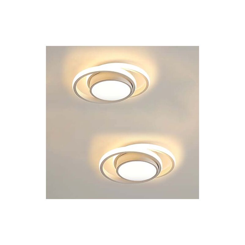 Plafonnier led 2 pièces , Rond Lampe de Plafond 32W 2350lm, Longueur 28cm Blanc Chaud 3000K,Moderne Luminaire Plafonnier pour Couloir Coucher Cuisine