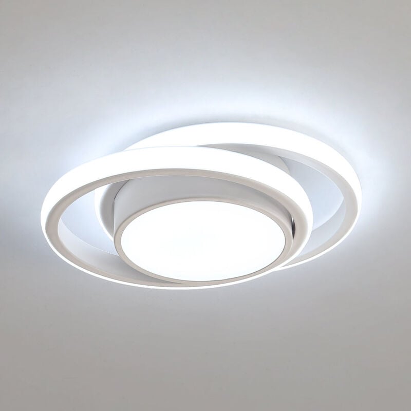Plafonnier led, Rond Lampe de Plafond 32W 2350lm, Longueur 28cm Blanc Froid 6500K,Moderne Luminaire Plafonnier pour Couloir Coucher Cuisine Salon