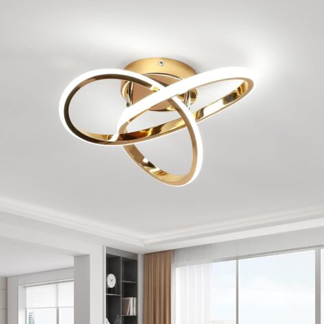 GOECO Plafonnier LED, suspension, 3 couleurs, télécommande dorée