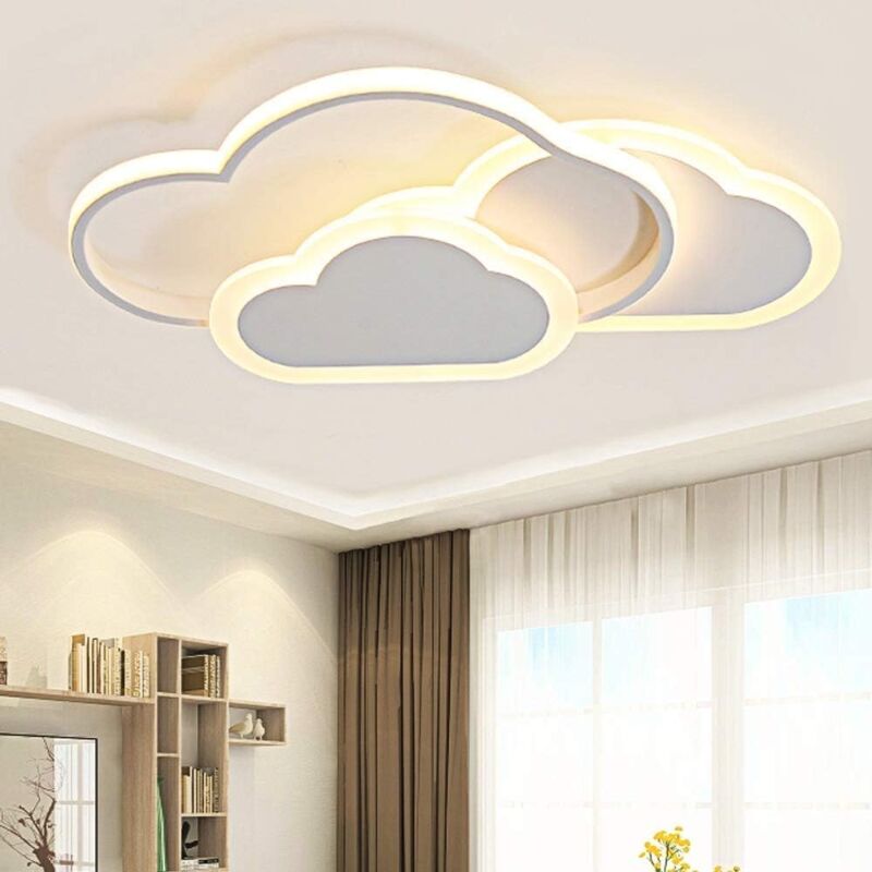 Plafonnier Nuage 32w Lampe de Plafond led Créatif 6500k , pour Salon, Chambre à Coucher, Chambre d'enfant - Goeco