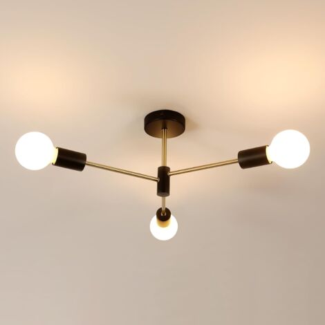GOECO Retro-Pendelleuchte aus Metall, 3-flammig, E27-Sockel, industrielle Deckenleuchte, Vintage-Sputnik-Kronleuchter, für Wohnzimmer, Schlafzimmer, Küche, Durchmesser 45 cm