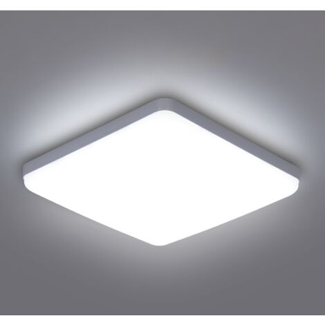GOECO Square Design LED Ceiling Light, White, 23x23x3.5 cm, 6500K White Light, 36W, Perfect for Functional Spaces