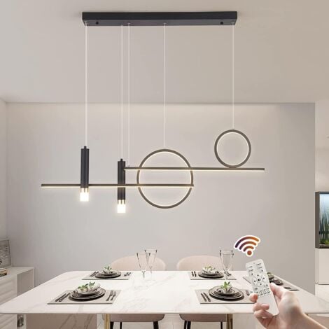 GOECO Suspension Luminaire LED Lustre Salon Moderne Dimmable Suspension avec Télécommande, Suspension Réglable pour Salle à Manger Chambre Salon