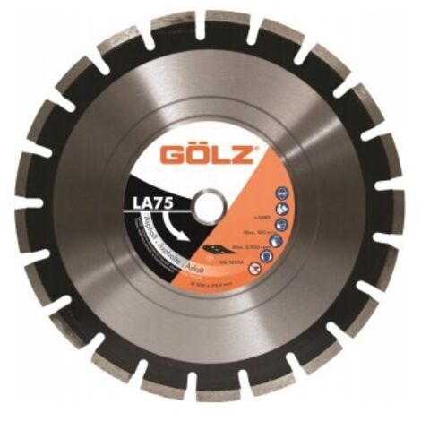 GÖLZ - Disque diamant LA75, coupe à sec ou à eau - pour découpeuse - ø 400 mm / alésage 25.40 mm