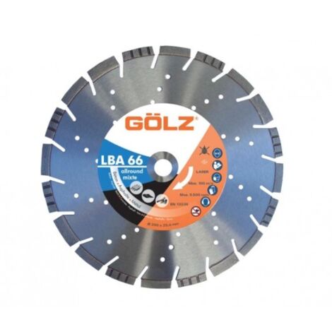 GÖLZ - Disque diamant LBA66, coupe à sec ou à eau - pour découpeuse ou scie de sol - ø 350 mm / alésage 20 mm