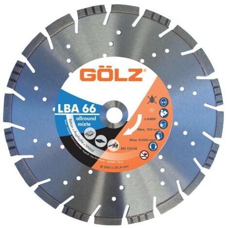 GÖLZ - Disque diamant LBA66, coupe à sec ou à eau - pour meuleuse - ø 230 mm / alésage 22.23