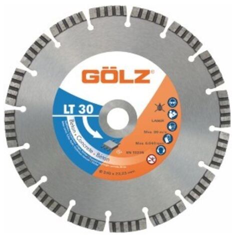 GÖLZ - Disque diamant LT30, coupe à sec ou à eau - pour meuleuse ou rainureuse - ø 125 mm / alésage 22.23 mm