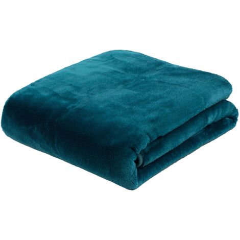 Gözze - Morbida Coperta Premium, Sensazione Cashmere, Microfibra, 130 x 170 cm - Blu petrolio