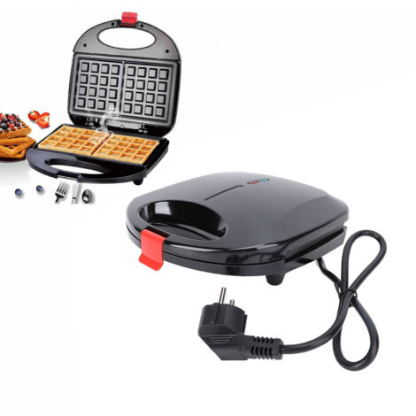 Gofrera [Material: Hierro y aluminio] - Revestimiento antiadherente, control automático de temperatura, 750 W, enchufe europeo 220 V - Gofrera para familias [Prepara rápidamente 2 gofres]