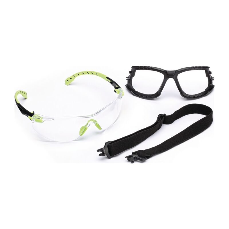 Image of Goggles solus ™ 1000 Set en 166, en 170, en 172 Strap Green, Slice Clear pc 7100078881