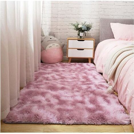 GOGOLOVING Tapis de Salon Shaggy Polyester Rose 120 x 160cm