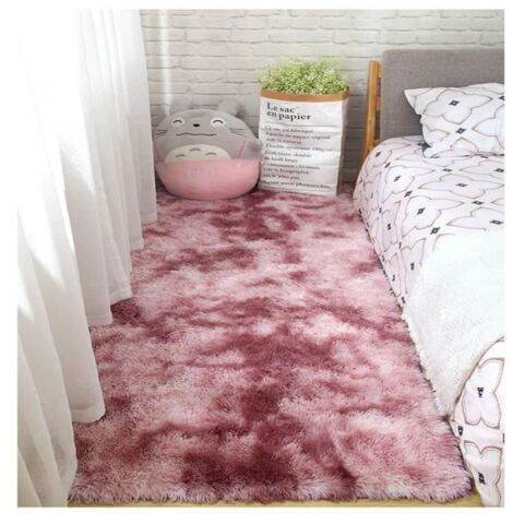 GOGOLOVING Tapis de Salon Shaggy Polyester Rose 80 x 160cm