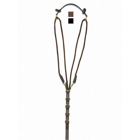 Gogue in cuoio con cinturini in nylon e anelli Inox: full, nero (10)
