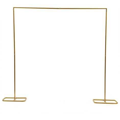 Gojoy – Arche de jardin en fer doré 2 x 2,1 m – Décoration de fond pour mariage, anniversaire, remise de diplôme – Design carré élégant