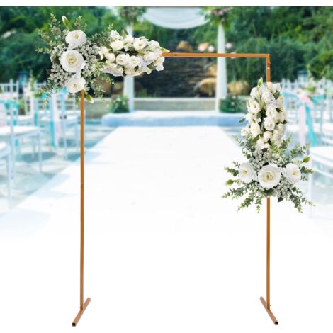 Gojoy – Arche de jardin rectangulaire 2 x 1,5 m – Tube en fer galvanisé – Support autoportant pour décoration mariage – Résistant à l'eau