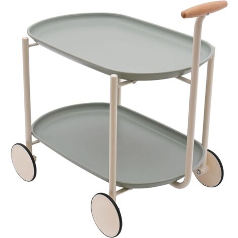 Gojoy – Chariot à roulettes 2 niveaux – Acier au carbone – Charge max 50 kg – Dimensions 63x42x64.5 cm – Pour bureaux et cuisines