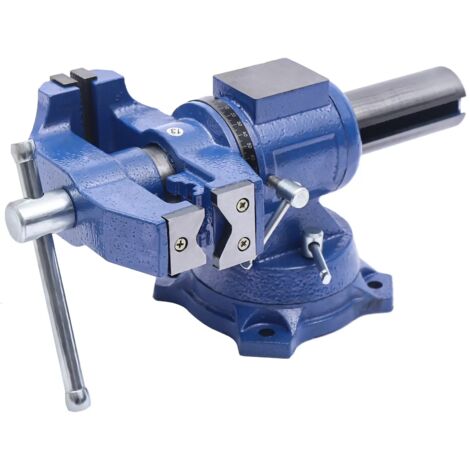 Gojoy – Étau parallèle rotatif 360° – Ouverture 100 mm – Fonte ductile pour travail du bois et modélisme – Mâchoires dentelées antidérapantes