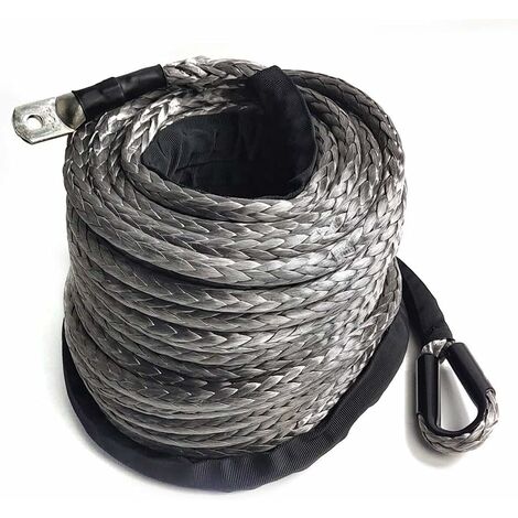 Gojoy – Fil de treuil 10mm x 30m – Câble synthétique 23809 lbs – Compatible treuils 3500 à 8000 lbs – Résistant à l'usure et aux températures élevées - 23809Lbs