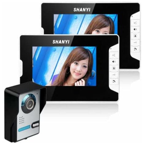 Gojoy – Interphone vidéo 7' avec écran LCD – Caméra extérieure IR avec vision nocturne – Installation murale – Alimentation AC 100-240V