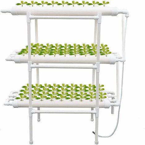 Gojoy – Kit de culture hydroponique 3 couches – 108 trous – Système de tuyaux PVC-U – Pour légumes et fleurs – Dimensions 100x50x102 cm - 3-Couche