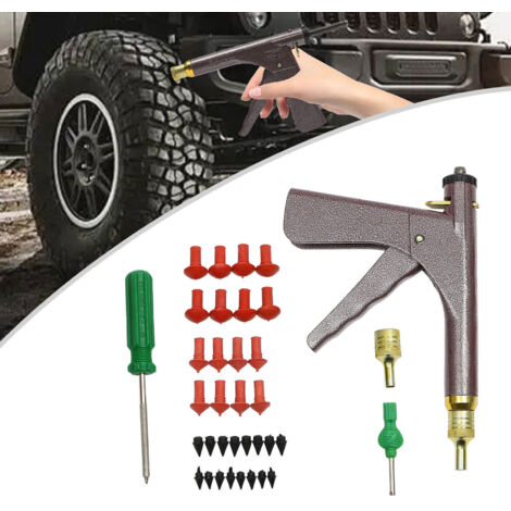 Gojoy – Kit de réparation de pneus sans chambre à air – 16 bouchons champignons – Outil de réparation rapide pour voiture, moto, camion, vélo