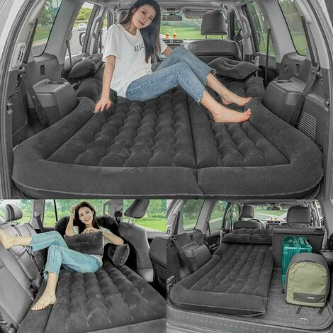 Gojoy – Matelas gonflable pour voiture 175 x 130 cm – Amovible avec 2 coussins – Surface floquée douce – Compatible SUV et camping