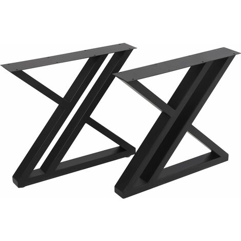 Gojoy – Pieds de meuble en acier noir – Lot de 2 – Hauteur 40cm – Forme en X – Capacité de charge 200kg – Installation par vissage